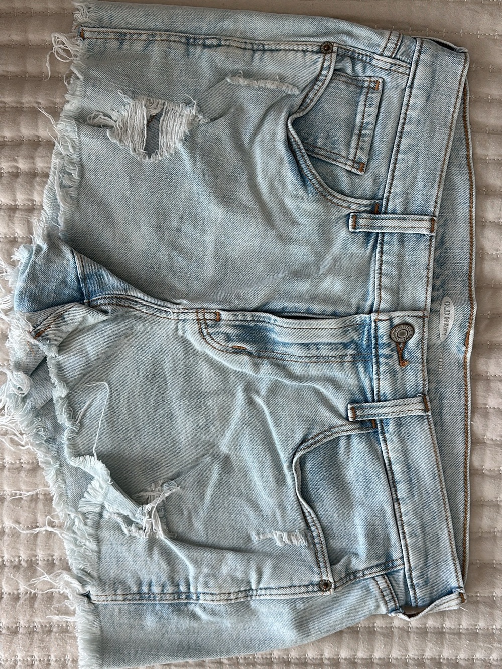Old Navy Light Wash Distressed Denim Shorts